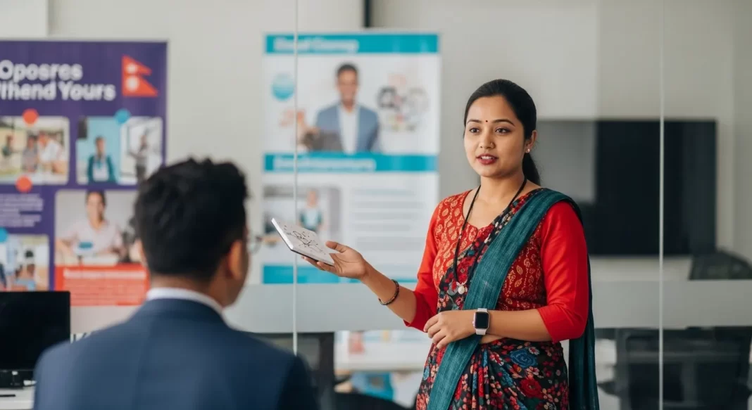 Nepali woman entrepreneur receiving business grant and training support in 2082
